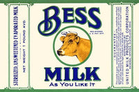 Original milk can label poster print featuring a cow