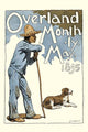 Poster of a man leaning on a staff with a dog at his feet by Maynard Dixon.