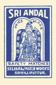 Sri Andal Matchbox Label Poster Print depicting intricate designs from the 8th century.