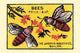 A Pair of Bees Pollinate Flowers Poster Print showcasing vibrant nature details.