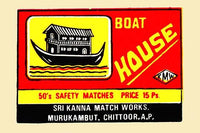 Vintage matchbox poster print showcasing colorful designs and artistry.