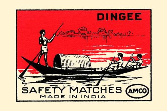 Natives Rowing Across a River Poster Print showcasing cultural charm and tranquility.