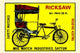 Vintage rickshaw travel poster print showcasing a cultural mode of transportation.
