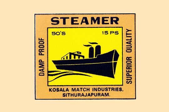 Steamship Matchbox Poster Print featuring vintage design.