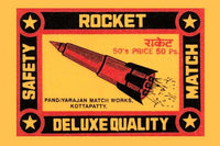Great Rocket Image Poster Print showcasing vintage matchbox art