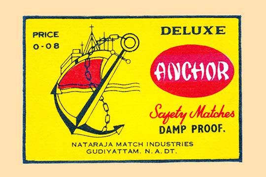Vintage Ship and Anchor Matchbox Label Poster Print