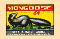 Mongoose artwork vintage matchbox label poster print