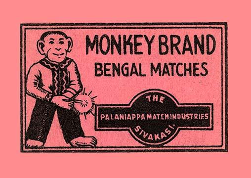 Monkey with Lit Match Vintage Poster Print