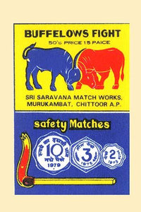 Buffaloes Fighting Poster Print, unique wildlife art
