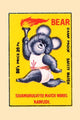 Russian Olympic Bear Matchbox Art Poster Print showcasing a bear with a torch.