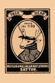 Deer Head Vintage Matchbox Poster Print showcasing intricate design.