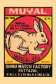 Vintage Rabbit Matchbox Poster Print featuring a charming rabbit illustration