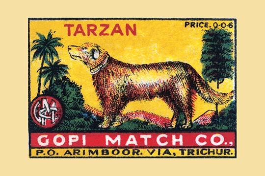 Tarzan the Dog Poster Print featuring whimsical artwork of a dog.