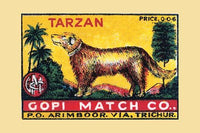 Tarzan the Dog Poster Print featuring whimsical artwork of a dog.