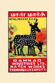 Deer Pair Vintage Matchbox Artwork Poster Print showing a pair of deer with vintage styling.