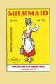 Charming Milkmaid Poster Print featuring a vintage matchbox label illustration.