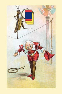 Grasshopper tightrope circus performance poster print