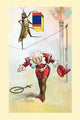 Grasshopper tightrope circus performance poster print