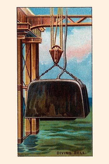Diving Bell Poster Print illustrating historical underwater technology