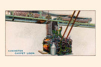 Axminster carpet history poster print showcasing the evolution of British carpet design.
