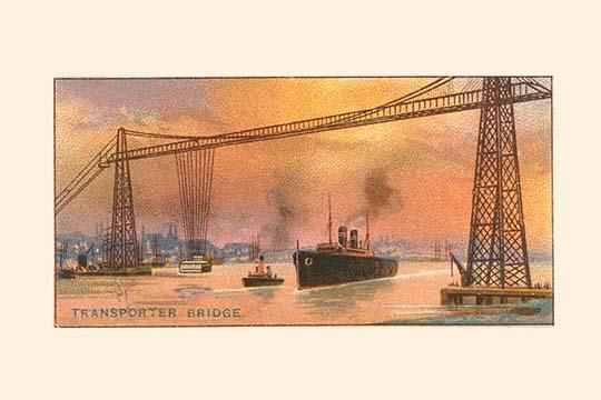 Newport Bridge Transporter Type Poster Print featuring an architectural marvel.
