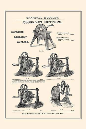 Crandall & Godley wholesale catalog page poster print, featuring vintage culinary supplies.