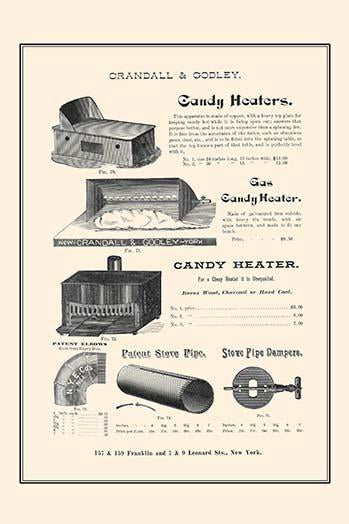 Crandall & Godley wholesale catalog page poster print showcasing vintage bakery and hotel supplies.