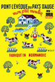 French Cheese Label Poster Print featuring a whimsical farm scene designed as a children's toy set.
