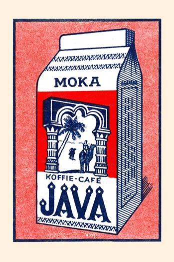 Moka Java Coffee Brand Advertisement Poster Print in vibrant colors.