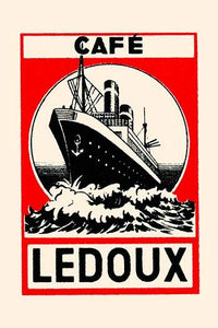 Vintage Ocean Transport Coffee Matchbox Label Poster Print