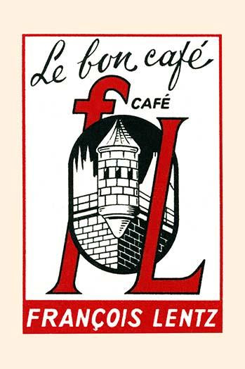 Matchbox coffee label poster print featuring a tall building