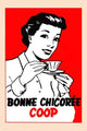 Chicoree Coffee Poster Print featuring a woman drinking coffee