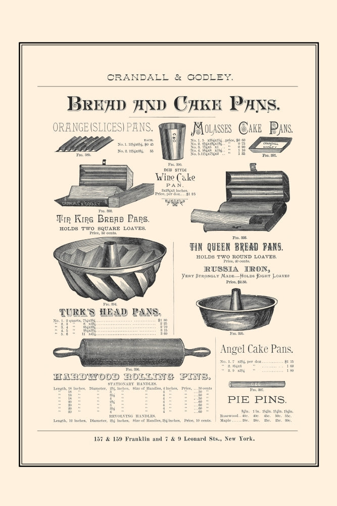 Vintage Crandall & Godley wholesale catalog page poster print