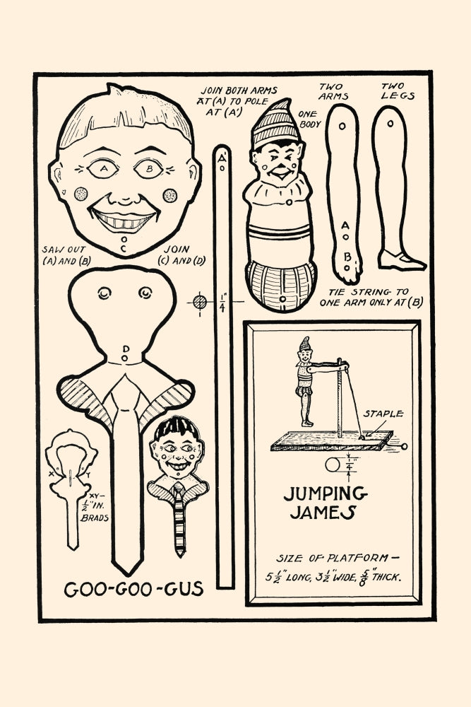 Flipping Circus Clown Toy Pattern Poster Print by Michael C. Dank featuring whimsical clown design.