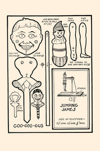 Flipping Circus Clown Toy Pattern Poster Print by Michael C. Dank featuring whimsical clown design.