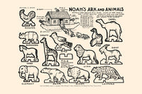 Noah's Ark Toy Patterns Poster Print by Michael C. Dank featuring animal patterns for woodworking.