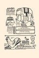 Circus elephant and feeding chicken toy patterns poster print.