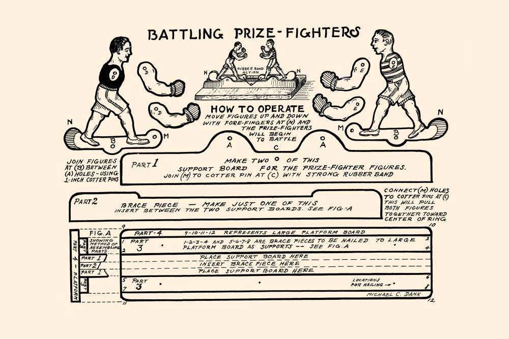 Boxer Toy Patterns for Woodworking Poster Print by Michael C. Dank