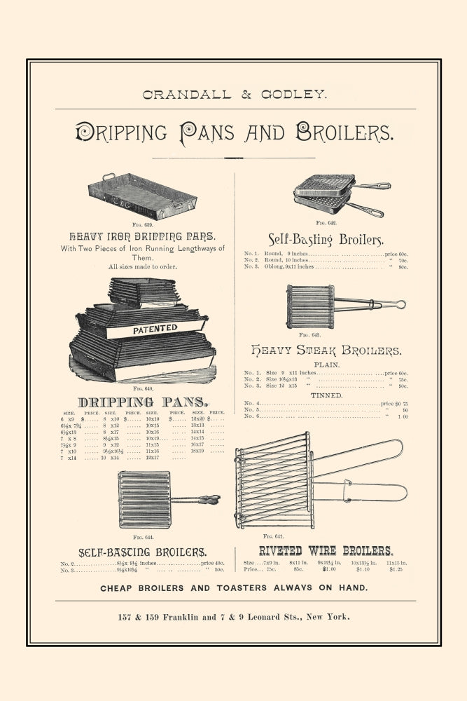 Crandall & Godley Wholesale Catalog Page Poster Print - Vintage Culinary Supplies