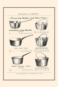 Crandall & Godley wholesale catalog page poster print featuring vintage bakery and hotel supplies