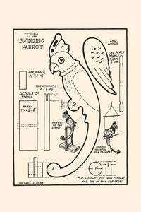 Noah's Ark Toy Patterns Woodworking Poster Print by Michael C. Dank showing animal designs for crafting