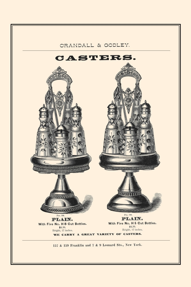 Vintage Crandall & Godley wholesale catalog page poster print.
