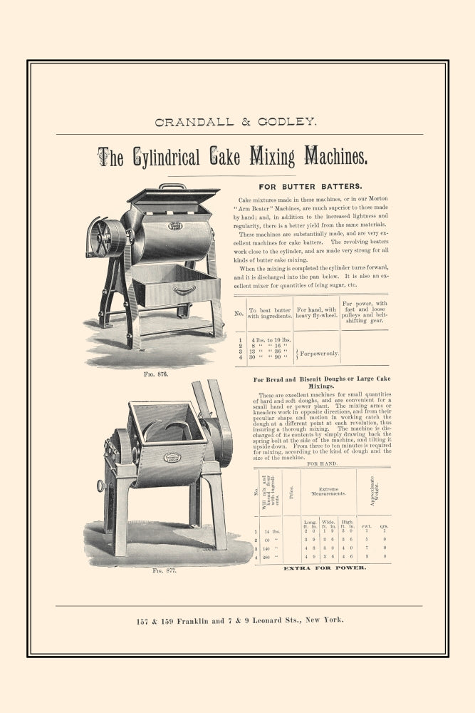 Crandall & Godley Bakery Supplies Catalog Page Poster Print