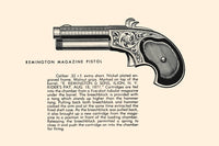 Illustrated page from a book on the history of guns poster print.