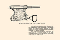 Illustrated historical guns poster print showcasing the evolution of firearms.