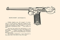 Illustrated page poster print showcasing the history of firearms.