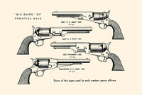 Illustrated page from a historical book on guns - vintage poster print