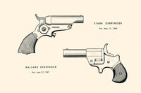 Illustrated page from a historical book on guns, poster print.