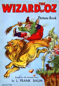 The Wizard of Oz Scarecrow rides the Cowardly Lion poster print