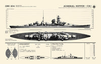 Recognition Pictorial Manual of Naval Vessels Poster Print showcasing detailed illustrations of naval vessels.